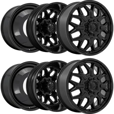 Direct From Manufacturer Set of 6-22" Inch Fuel D871 Flux Dually 8x210 Blackout Wheels Rims D87122829325-6