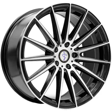 Time-Limited Sapphire Luxury Alloys SX03 20x9 5x112 +35mm Black/Machined Wheel Rim 20" Inch SX03AB-2090E35