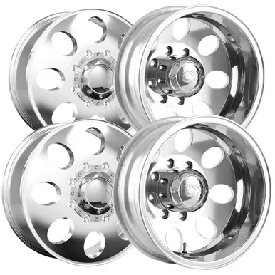 (Set of 4) Ion 167 Dually 17x6.5 8x165.1 Polished Wheels Rims 167-7681FP-167-7681RP Best Choice