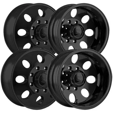 (Set of 4) 17" Ion 167 Dually 8x200 Matte Black Wheels Rims 167-7677FMB-167-7677RMB Get Yours