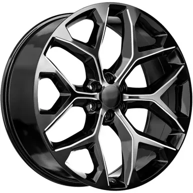 Cheap OE Revolution G-09 Snowflake 22x9 6x5.5" +24mm Black/Milled Wheel Rim 22" Inch G09-2295024GBM-I