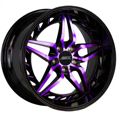 Top Pick Shift HF37 Injector 18x8.5 5x4.5" +30mm Black/Purple Wheel Rim 18" Inch HF3788551430GBMP