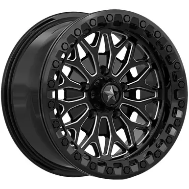 Professional Grade MSA Off-Road M53 Bolo Beadlock 15x7 5x4.5" +10mm Black/Milled Wheel Rim 15" Inch MA053BE15701210