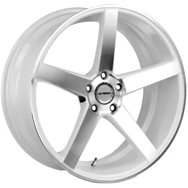 Strada S35 Perfetto 20x8.5 5x112 +35mm White/Machined Wheel Rim 20" Inch S35051235WM Must Have