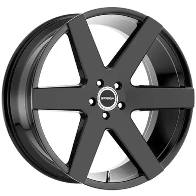 Secure Checkout Strada S60 Coda 26x10 6x5.5" +24mm Gloss Black Wheel Rim 26" Inch S60663924GB