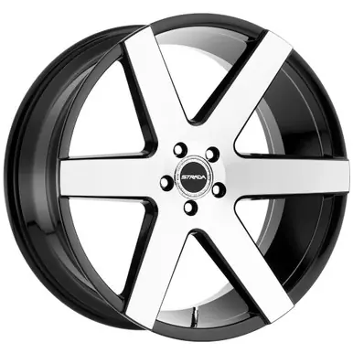 Strada S60 Coda 22x9.5 5x150 +28mm Black/Machined Wheel Rim 22" Inch S60255028GBM Clearance