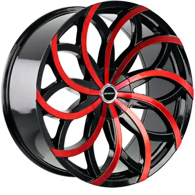 Get Yours Strada S61 Huracan 22x9.5 5x115/5x120 +15mm Black/Red Wheel Rim 22" Inch S61250115GBMR