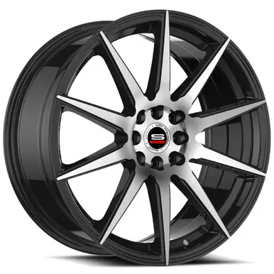 Spec-1 SP-51 18x8 5x100/5x4.5" +38mm Black/Machined Wheel Rim 18" Inch SP-5118802338BM Wholesale