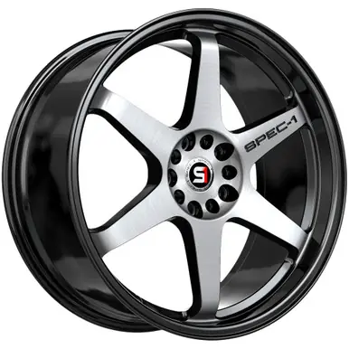 Professional Grade Spec-1 SPT-33 15x9 4x100/4x4.5" +15mm Black/Machined Wheel Rim 15" Inch SPT-33159915BM