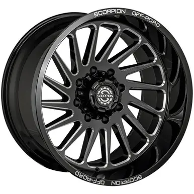 Warranty Included Scorpion Saw 20x10 6x135/6x5.5" -19mm Black/Milled Wheel Rim 20" Inch SW-201063539-19ML