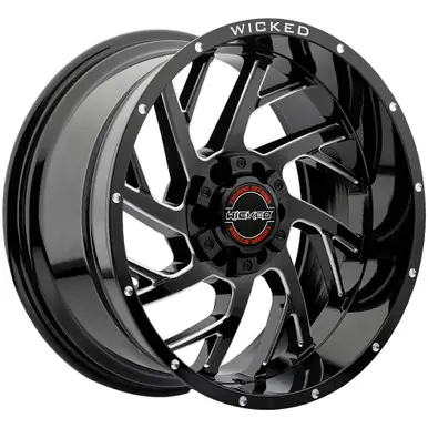 Weekend Sale Wicked Offroad W930 20x9 6x135/6x5.5" +0mm Black/Milled Wheel Rim 20" Inch W930290267+00GBMW