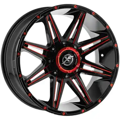 Buy Today XF Off-Road XF-220 18x9 5x5"/5x5.5" +0mm Black/Red Wheel Rim 18" Inch XF-220189051271397+0GBRM