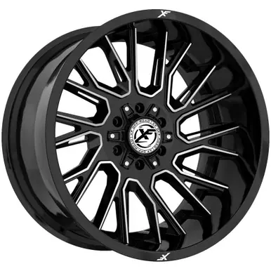 Sale XF Off-Road XF-230 22x12 8x6.5"/8x170 -44mm Black/Machined Wheel Rim 22" Inch XF-230221281651170-44BM