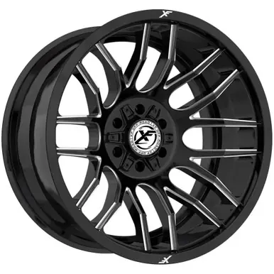 One Day Deal XF Off-Road XF-232 22x12 8x6.5"/8x180 -44mm Black/Milled Wheel Rim 22" Inch XF-232221281651180-44GBM