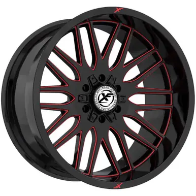 XF Off-Road XF-240 24x12 5x5"/5x5.5" -44mm Black/Red Wheel Rim 24" Inch XF-240241251271397-44GBRM Top Rated