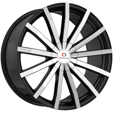 Buy Direct Cavallo CLV-52 22x8.5 5x4.5"/5x120 +38mm Black/Machined Wheel Rim 22" Inch CLV-52228551143120+38BM