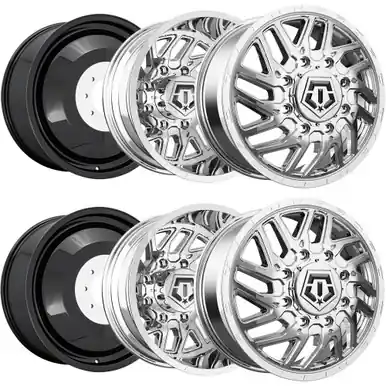 In Demand Set of 6-20" Inch TIS 544C Dually 8x6.5" Chrome Wheels Rims 544C-282811-6