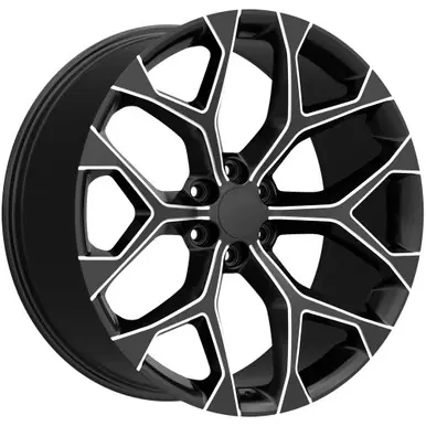 Replica PR177 Snowflake 24x10 6x5.5" +24mm Black/Milled Wheel Rim 24" Inch 177M-2415824 Original