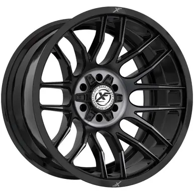 Money Back Guarantee XF Off-Road XF-232 22x12 5x5"/5x5.5" -44mm Black/Titanium Wheel Rim 22" Inch XF-232221251271397-44BMTDT