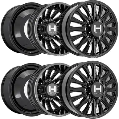Editor’s Pick Set of 6-20" Inch Hostile H404 Ghost Dually 8x200 Gloss Black Wheels Rims H404-20828200GA-3.25