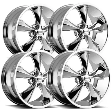 Professional Grade (Set of 4) Staggered-Foose F105 Legend 20" 5x4.5" +32mm Chrome Wheels Rims F105208565+32-F105200065+40