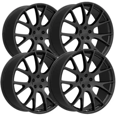 Price Drop (Set of 4) Staggered-Replica 161GB Hellcat 20" 5x115 Gloss Black Wheels Rims 161GB-299020-161GB-219018