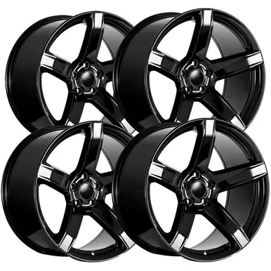 (Set of 4) Staggered-Replica 209GB Hellcat 2 20" 5x115 15mm Black Wheels Rims 209GB-2959015-209GB-2159022 Limited Offer