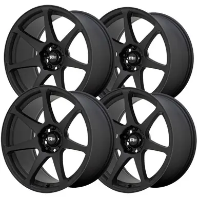 (Set of 4) Staggered-Motegi MR154 Battle 18" 5x4.5" 30mm Matte Black Wheels Rims MR15488012730-MR15489512738 Cheap