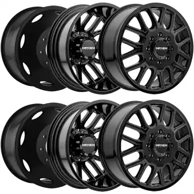 (Set of 6) 20" Inch Mayhem 8107D Cogent Dually 8x6.5" Gloss Black Wheels Rims 8107D-2881B192-6 Low Price