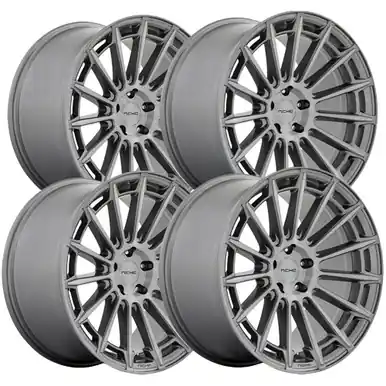 (Set of 4) Staggered-Niche M276 Amalfi 20" 5x112 38mm Platinum Wheels Rims M2762090F8+38-M2762005F8+40 Money Back Guarantee