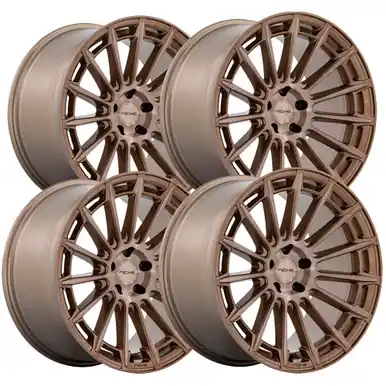 Fan Favorite (Set of 4) Staggered-Niche M275 Amalfi 20" 5x120 35mm Bronze Wheels Rims M275209021+35-M275200521+35