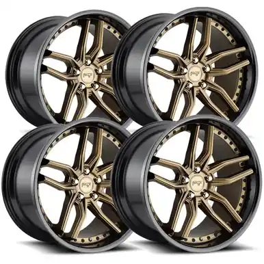 Flash Sale (Set of 4) Staggered-Niche M195 Methos 20x9,20x10 5x120 35mm Bronze Wheels Rims M195209021+35-M195200021+45