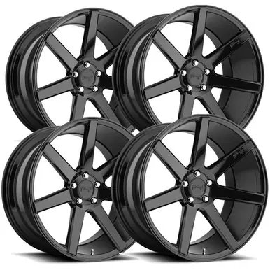 Order Now (Set of 4) Staggered-Niche M168 Verona 20" 5x112 38mm Gloss Black Wheels Rims M1682090F8+38-M1682000F8+40