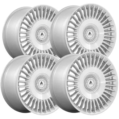 Reduced Price (Set of 4) Staggered-Asanti ABL-40 Tiara 22" 5x108/5x4.5" Silver Wheels Rims AB040SD22900138-AB040SD22050145