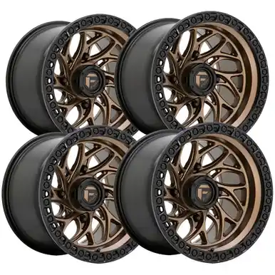 Same Day Shipping (Set of 4) Staggered-Fuel UTV D777 Runner 15" 4x137 10mm Bronze Wheels Rims D7771570A643-D7771500A655