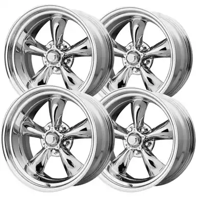 Secure Checkout (Set of 4) Staggered American Racing Torq Thrust II 18" 5x4.75" Chrome Rims VN6158761-VN6158861