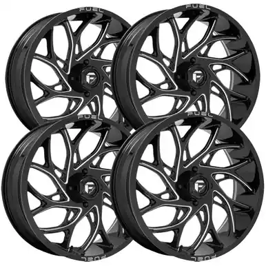 Buy Online (Set of 4) Staggered-Fuel UTV D741 Runner 15" 4x137 Black/Milled Wheels Rims D7411570A643-D7411500A655