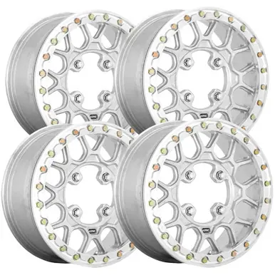 (Set of 4) Staggered-KMC KS235 Grenade Beadlock 15" 4x156 Machined Wheels Rims KS23557044510-KS23551044500 Cheap