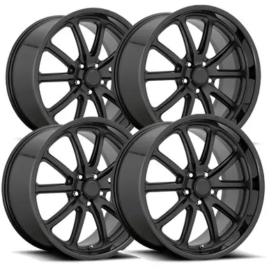 (Set of 4) Staggered-US Mags U123 Rambler 22" 5x5" Double Black Wheels Rims U12322907350-U12322117367 Sale