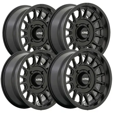 Shop Now (Set of 4) Staggered-KMC UTV KS138 Impact 15" 4x156 10mm Satin Black Wheels Rims KS138MX15704410-KS138MX15104400