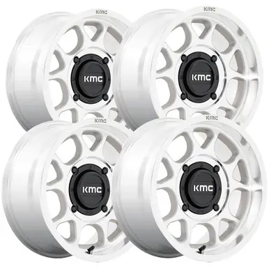 Certified (Set of 4) Staggered-KMC UTV KS137 Toro S 15" 4x137 10mm Machined Wheels Rims KS137DX15704810-KS137DX15104800