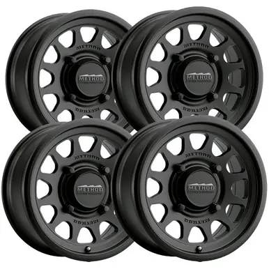 Free Shipping (Set of 4) Staggered-Method UTV MR414 Bead Grip 15" 4x156 Black Wheels Rims MR41457046543-MR41451046564