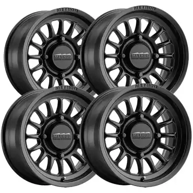 (Set of 4) Staggered-Method UTV MR411 Bead Grip 15" 4x156 Black Wheels Rims MR41157046543-MR41151046564 Affordable