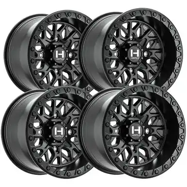 Best Price (Set of 4) Staggered-Hostile UTV H133 Glamis 15" 4x137 Satin Black Wheels Rims H133-1570413744A-H133-1510413754A