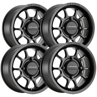 Free Returns (Set of 4) Staggered-Method UTV MR409 Bead Grip 15" 4x156 Black Wheels Rims MR40957046543-MR40951046555