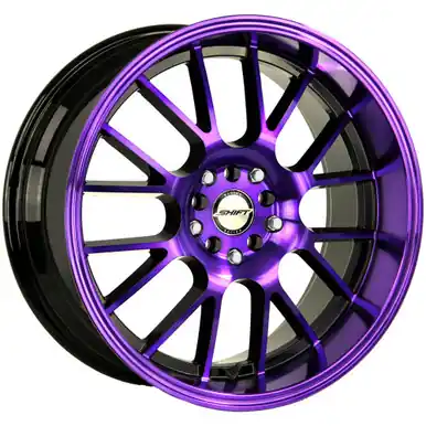 Fan Favorite Shift H28 Crank 17x7.5 5x100/5x4.5" +30mm Black/Purple Wheel Rim 17" Inch H28750030GBMP