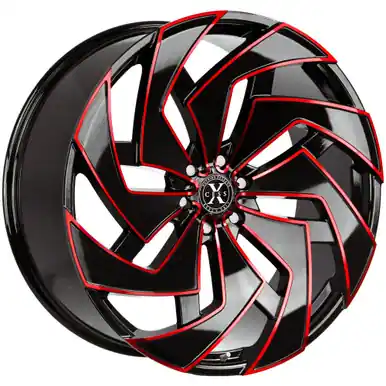 Exclusive Offer Xcess X04 22x9 5x120 +25mm Black/Red Wheel Rim 22" Inch X04252025GBMLR
