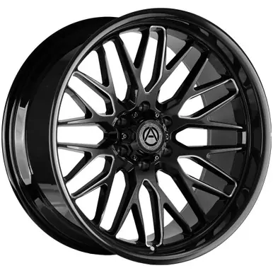 Artem A206 Novus Flow Formed 22x12 5x5" -44mm Black/Milled Wheel Rim 22" Inch A206-22125127-44BMW In Demand
