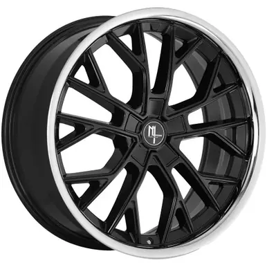 Popular Modern Luxury MLF14 18x8 5x100/5x4.5" +35mm Gloss Black/SSL Wheel Rim 18" Inch MLF14-1880511435100+35GBSL