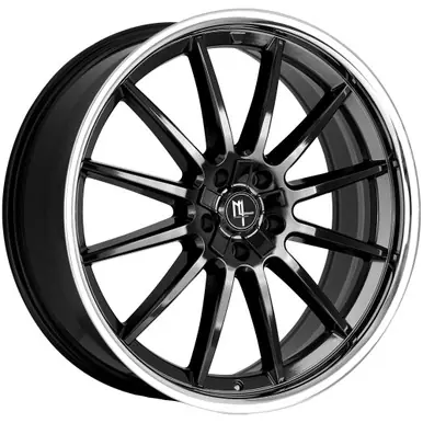 Handmade Modern Luxury MLF15 18x8 5x4.5" +35mm Gloss Black/SSL Wheel Rim 18" Inch MLF15-188051143+35GBSL